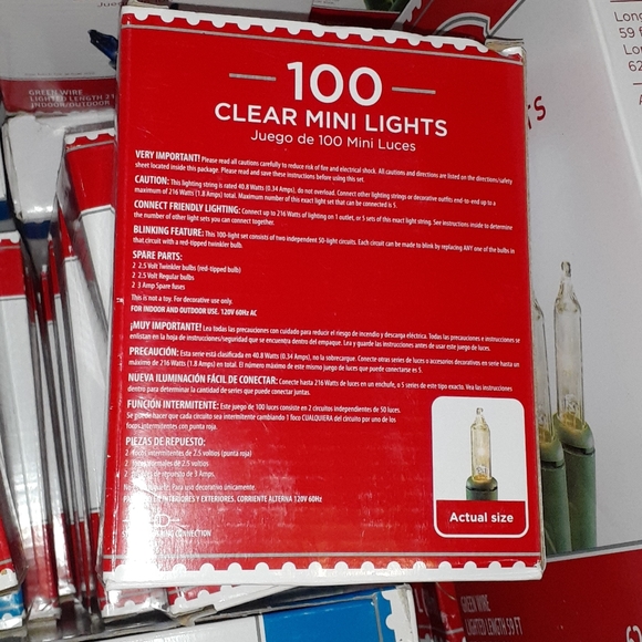 Christmas HOLIDAY TIME 100 CLEAR MINI LIGHTS New - Picture 2 of 3